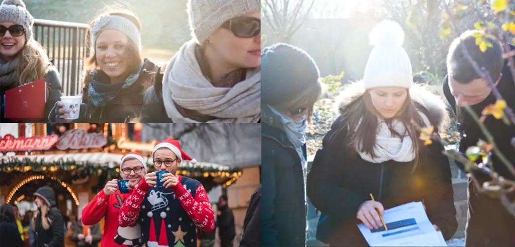 Beschwipste Raetseltour durch Hamburg bei der Gluehwein-Rallye als Weihnachtsfeier