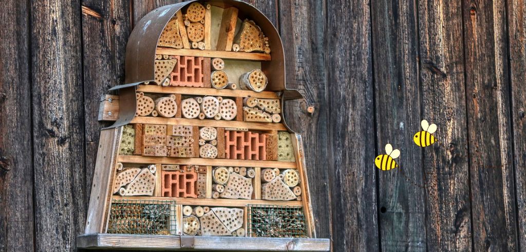 Beispiel eines selbstgebauten Bienenhotels